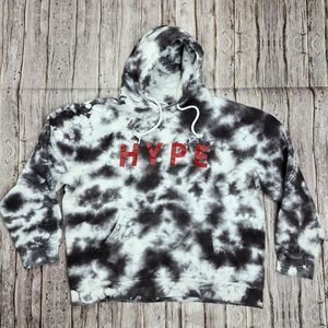 Brooklyn Laundry Black White Hype Tie Dye‎ Hoodie Large